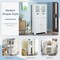 Costway Bathroom Floor Storage Cabinet Kitchen Cupboard with 2 Drawers & Glass Doors White